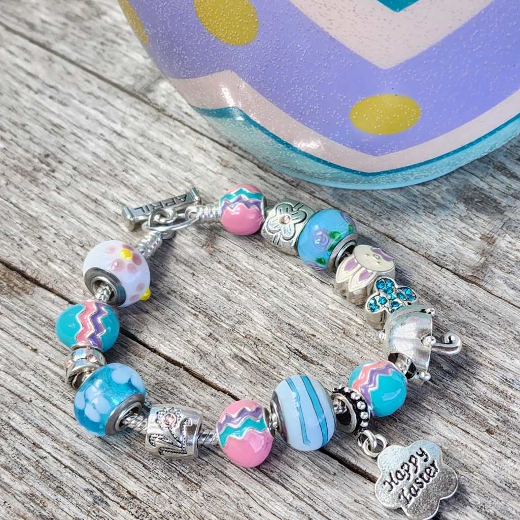 Willabee & Ward Toggle Charm Bracelet April Showers Spring Flowers